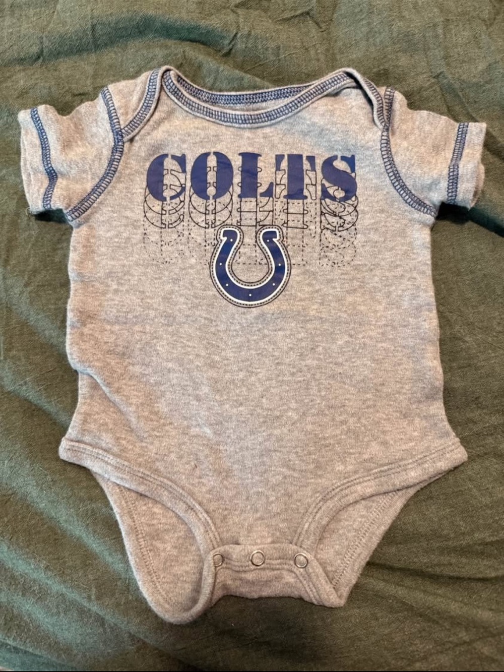 NFL Colts Gray and Blue Infant Bodysuit